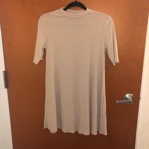 High Neck Cream Dress